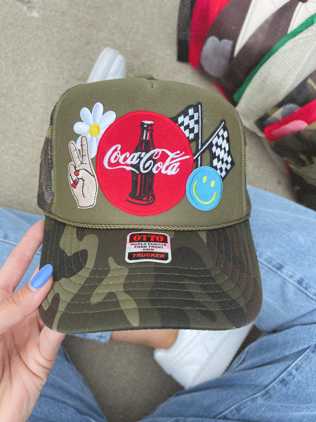 Coke + Peace Sign Trucker Hat
