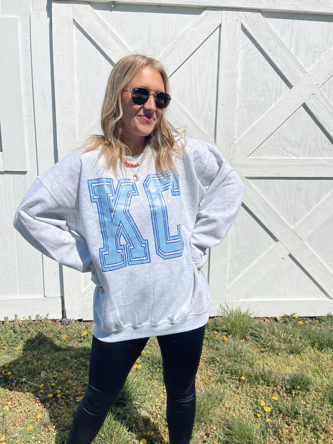 KC Distressed Pullover - Blue
