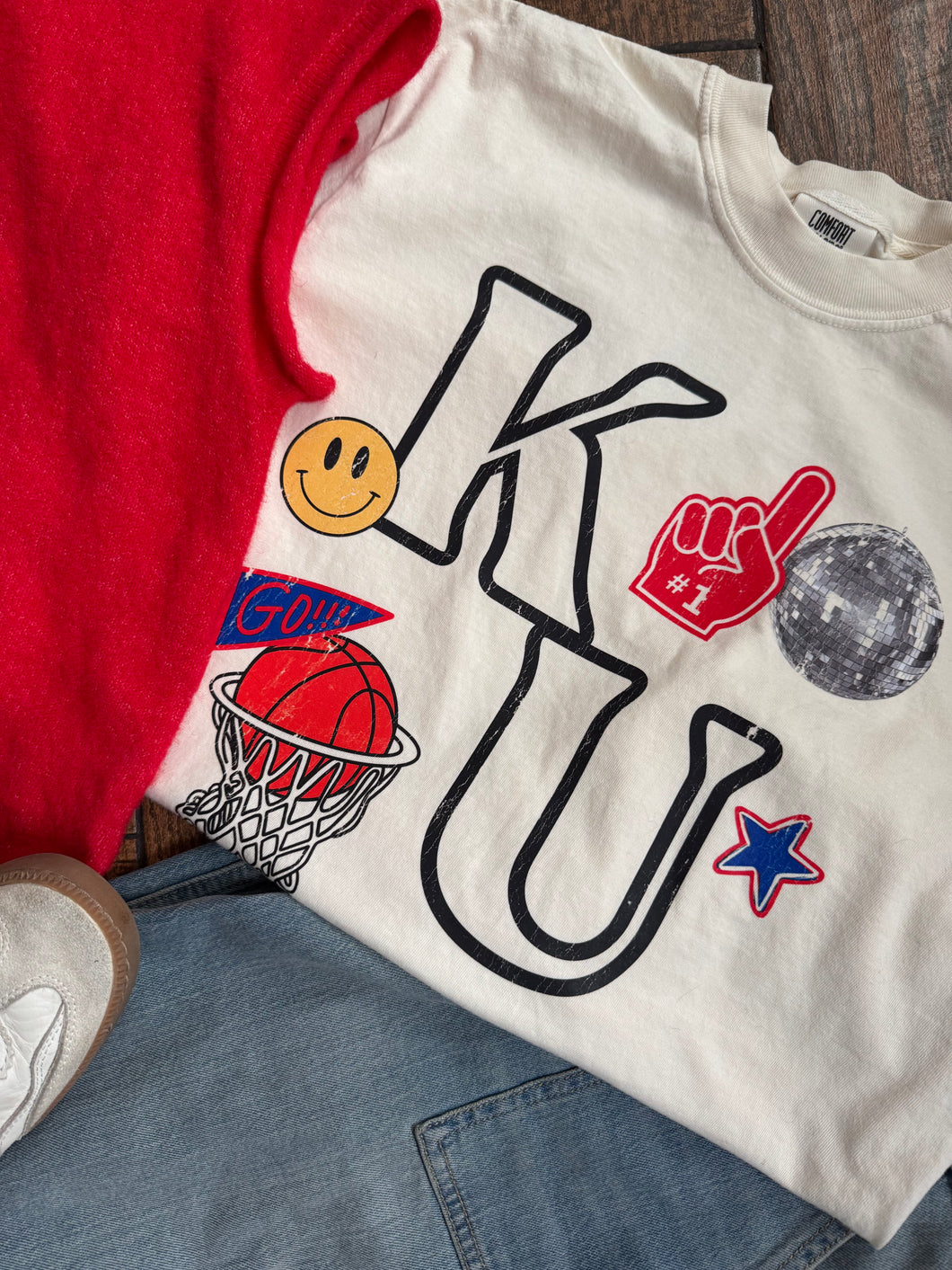 Red + Blue Icon Tee