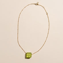 Load image into Gallery viewer, Lime Green Dice Charm Necklace
