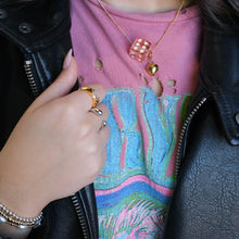 Load image into Gallery viewer, Pink Dice Charm Necklace
