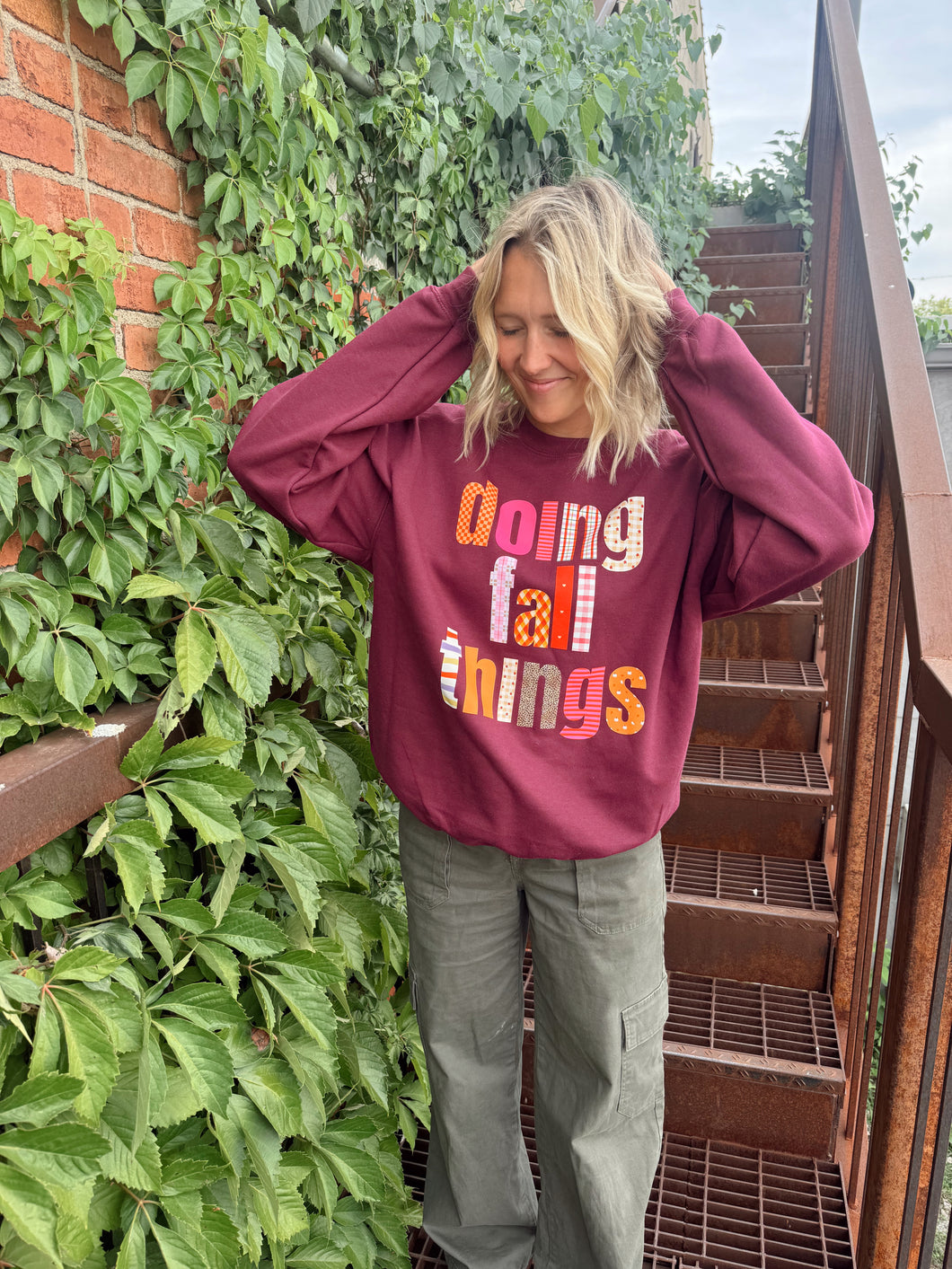 Doing Fall Things Crewneck | MAROON