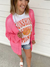 Load image into Gallery viewer, Pop of Pink Lightweight Knit Cardi
