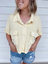 Load image into Gallery viewer, Mellow Yellow Cropped Waffle Knit
