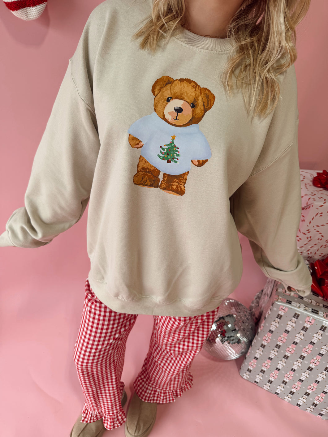 Christmas Tree Teddy Crewneck