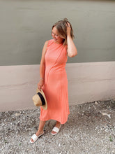 Load image into Gallery viewer, Color Me Coral Midi Dress
