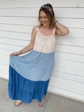 Load image into Gallery viewer, Lets Dance Color Block Sundress - Blue
