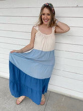 Load image into Gallery viewer, Lets Dance Color Block Sundress - Blue
