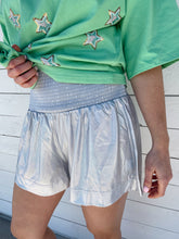 Load image into Gallery viewer, Metallic Silver Shorts
